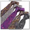 CHROME CRANE Paisley Solid Necktie for Men (NR008, Black) - Suitable for Suits, Business, and Casual Wear.