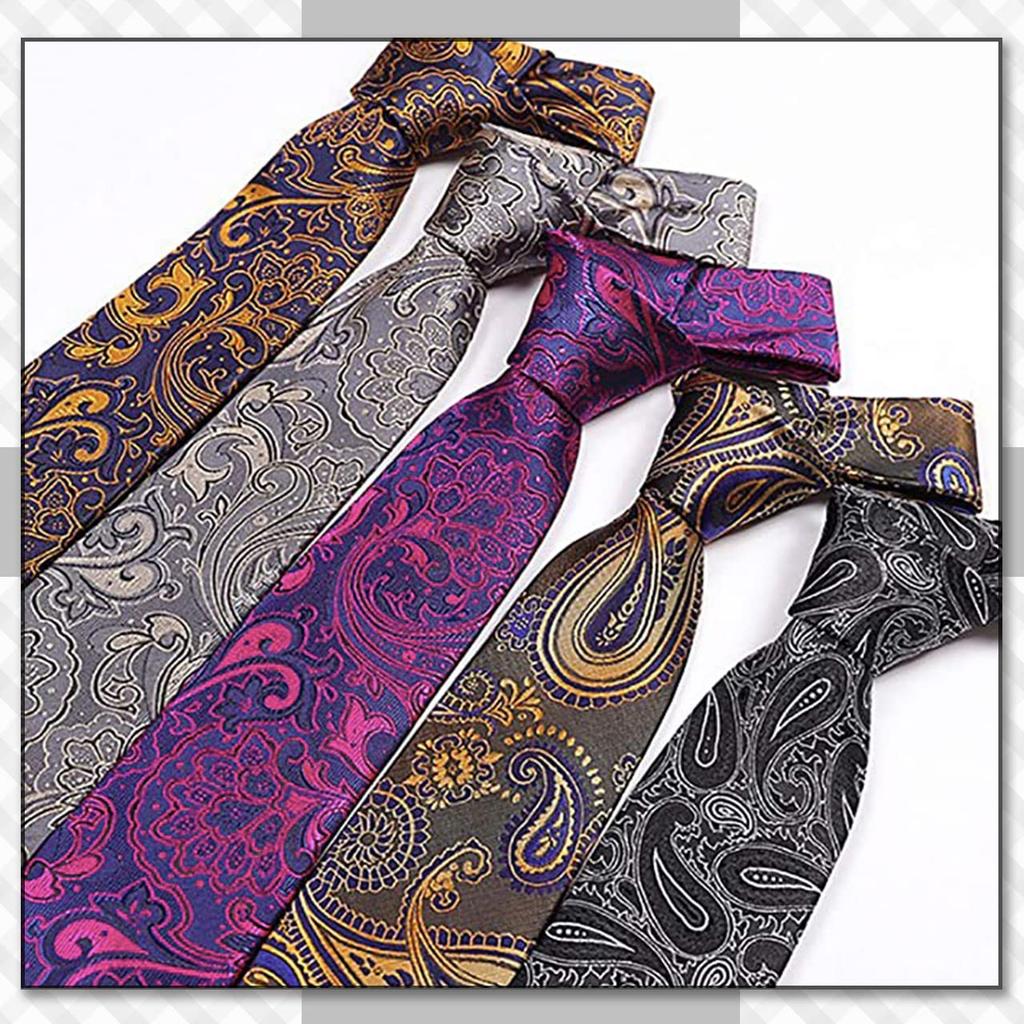 CHROME CRANE Paisley Solid Necktie for Men (NR008, Black) - Suitable for Suits, Business, and Casual Wear.