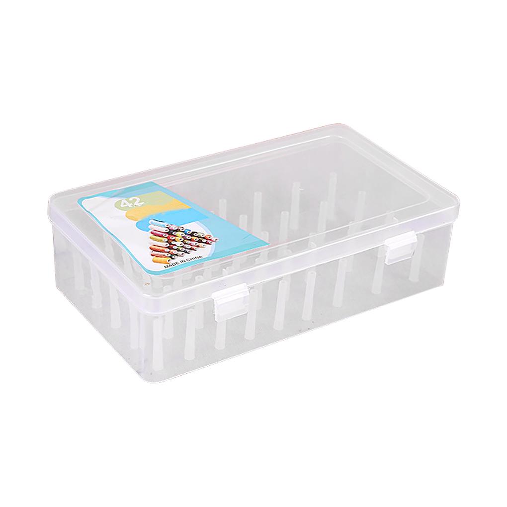 

Transparent Plastic Thread Box 42 Spool Household Dustproof Storage Box Various Sizes of Coil Boxes and Fishing Line Boxes
