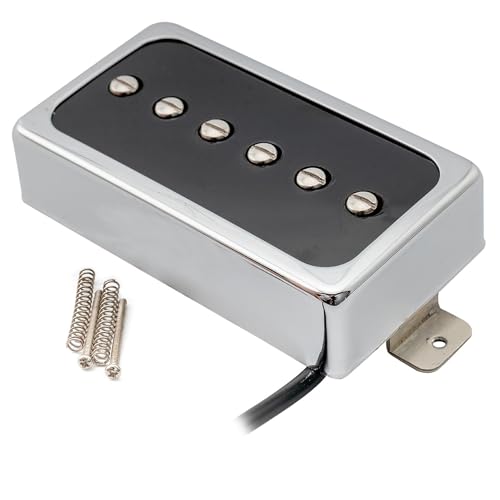 Artec SHA66C Alnico 5 Splendor Humbucker-Size P-90 Pickup with Neck PU for Les Paul Electric Guitar, Chrome/Black