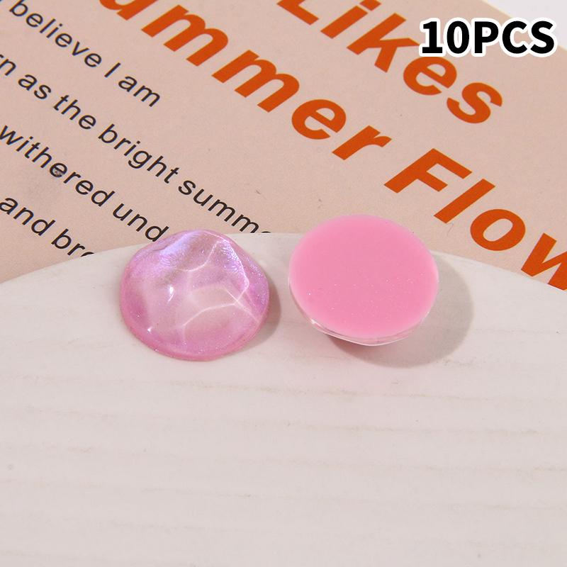 10pcs Glitter Geometry Rounds Cabochon Beads for Crafts DIY Resin Art Flatback Jewelry Making Embellishments