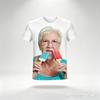 Senior Lady Licking Popsicle Printed Kawaii Grandmother Funny T Shirt Unisex Women Summer Fashion Casual Clothes FamilyMatching