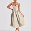 Summer  Women's Cami Dress French Retro Long Dress Court Style Dopamine Outfit