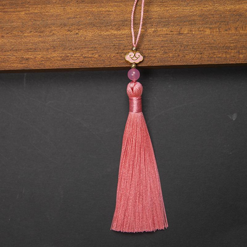 10cm Polyester Silk Tassels Auspicious Clouds Cap Fringe for DIY Crafts Bag Clothing Accessories Curtains Home Decoration 5PCS
