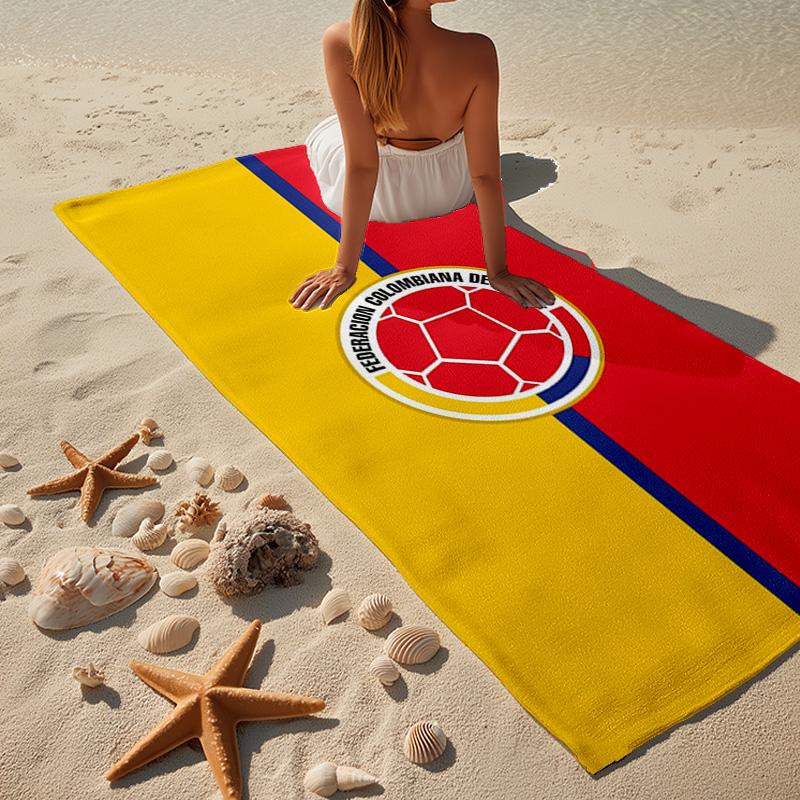 Asciugamano da Spiaggia in Microfibra della Nazionale Colombiana, Leggero e Asciugatura Rapida, per Viaggi Estivi, Essenziale per la Spiaggia, Piscina