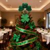 22x20cm Clover Shamrock Tree Topper-s Irish Green Plastic Ornament For St Patrick Day Christmas Seasonal Festive Yard Decor
