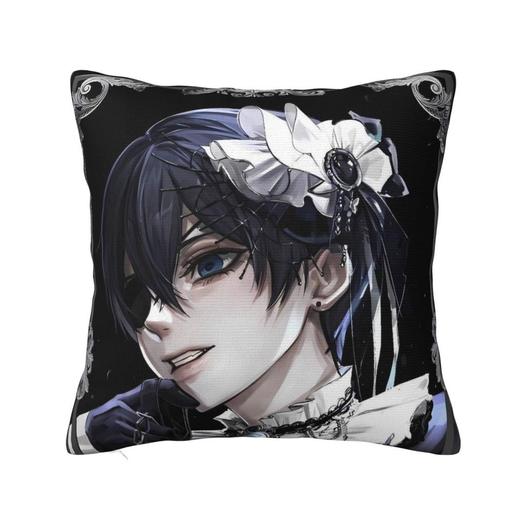 Pillow Cover Anime Black Butler Design Cushion Cover Retro Trendy Pillow Case For Sofa Car Home Decor Pillowcases