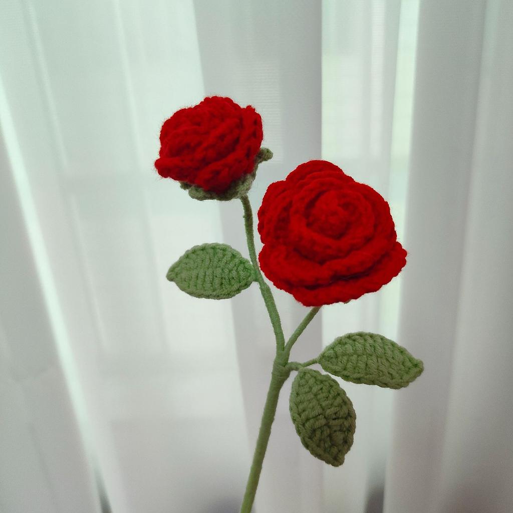 Mini Rose Crochet Flowers Creative Knitted Flowers Crochet Woven Flower Bouquet Wedding Party Home Decor Gift