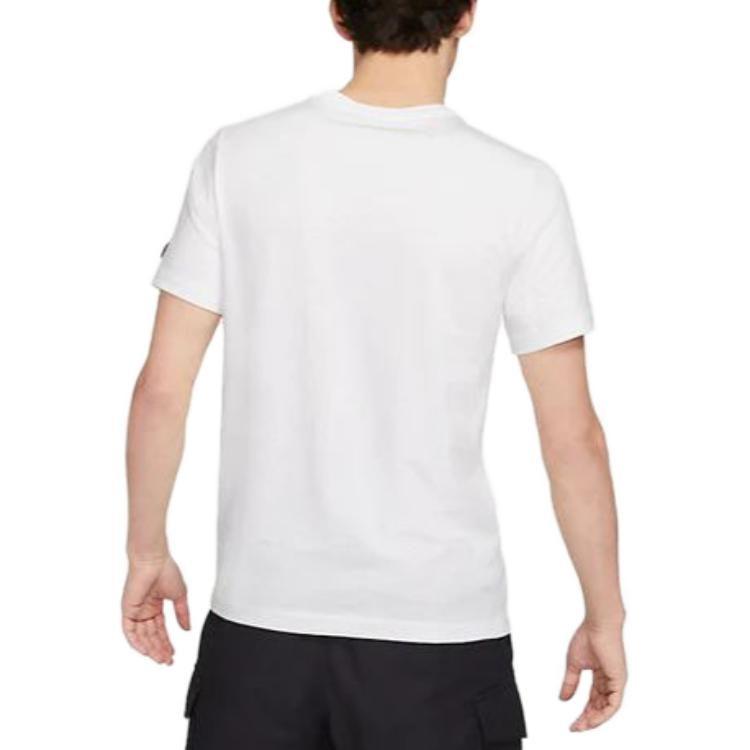 Nike T Shirts Men's White Crew Neck Moderate Straight Fit DJ1390-100