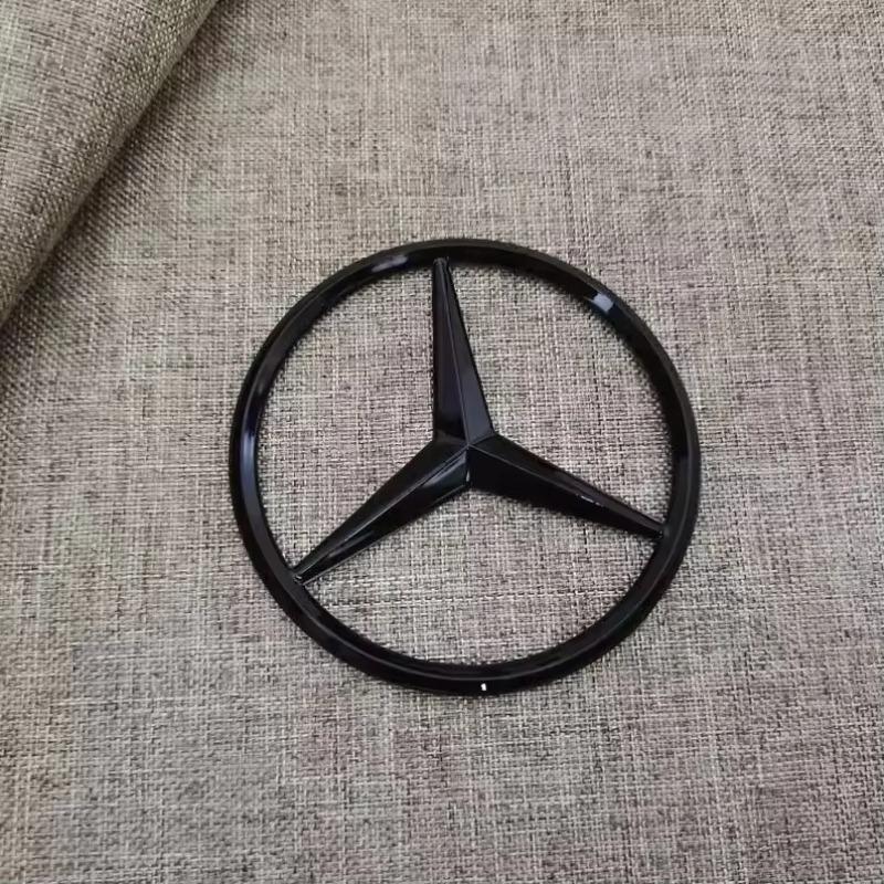C200 E200 For Mercedes Benz 90mm ABS Chrome Black Logo Mercedes Emblem Rear Star Badge For Mercedes Benz W203 W206 W212 X253 W16