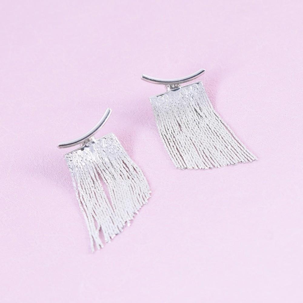 1 Pair Glamorous Luxury Tassel Earrings Gold/Silver Elegant Drop Earrings Bling Dangle Earrings for Women