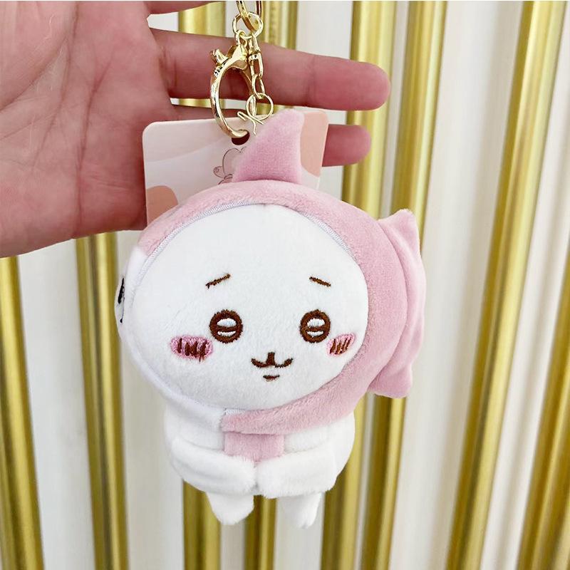 New Shark Series Cute Plush Doll Car Interior Decorative Item Usagi Hachiware Plush Cartoon Schoolbag Hanger Doll Keychain