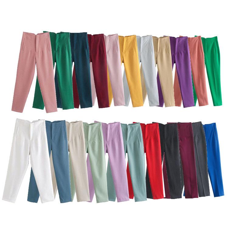 Women's Slim Fit Ruched Straight-Leg Formal Pants