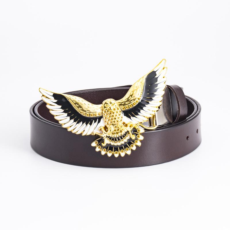Domineering Eagle Fashion Belt Hip Hop Rock Style Men's Whole Cowhide Personalized Retro Belt Stage Decoration Belt