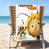 Serviette de plage ultra-douce sur le thème de Maya l'Abeille, Idéale pour la piscine - le camping, la plongée - Essentiel de voyage parfait, Serviette de plage vibrante.