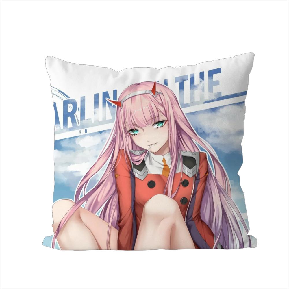 Darling In The FranXX Pillow Case For Car Sofa Decorative Home Doublesided Print Plush Square Throw Pillow Cushion Cover