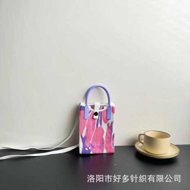 Premium Sense Ns Mobile Phone Bag New Cartoon Knitted Bag Dopamine Niche Versatile Messenger Shoulder Bag Handbag