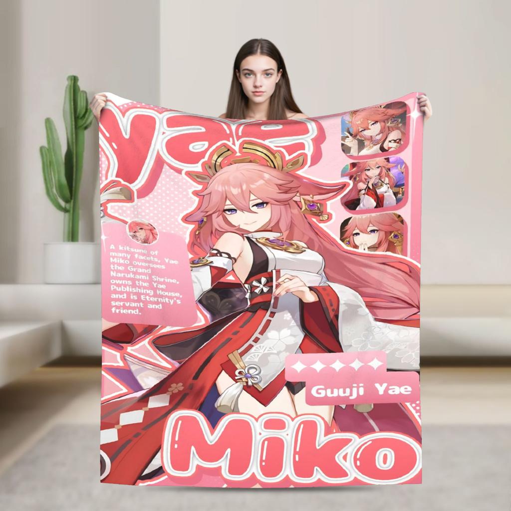 Genshin Impact Diluc Game Warm Soft Blanket Camping Plush Throw Blanket Graphic Bedroom Flannel Bedspread Sofa Bed Cover
