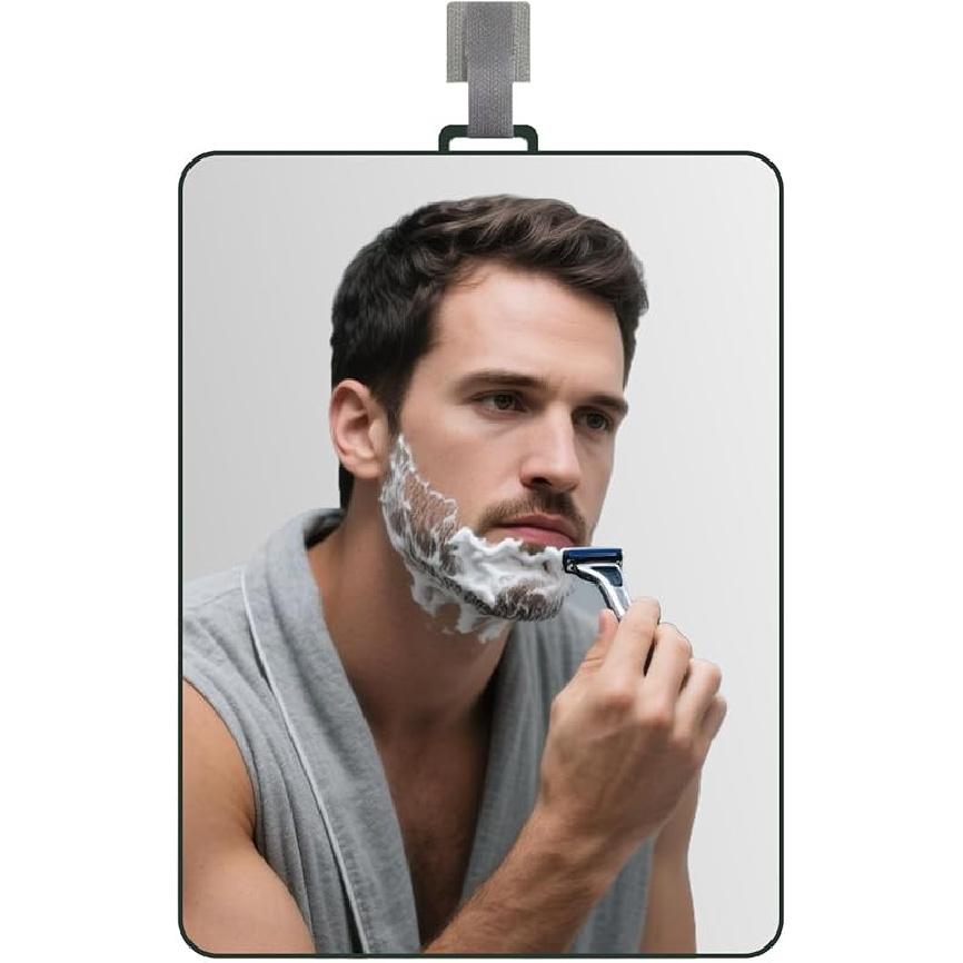 Shower Mirror Fogless for Shaving Men Fog Free Anti Fog Bathroom No Fog Proof Anti-Fog Hanging Shatterproof RV (9” x 7”) 9” X 7”