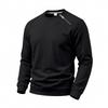 Men S Solid Color Fleece Lined Loose Casual Round Neck Sweatshirt