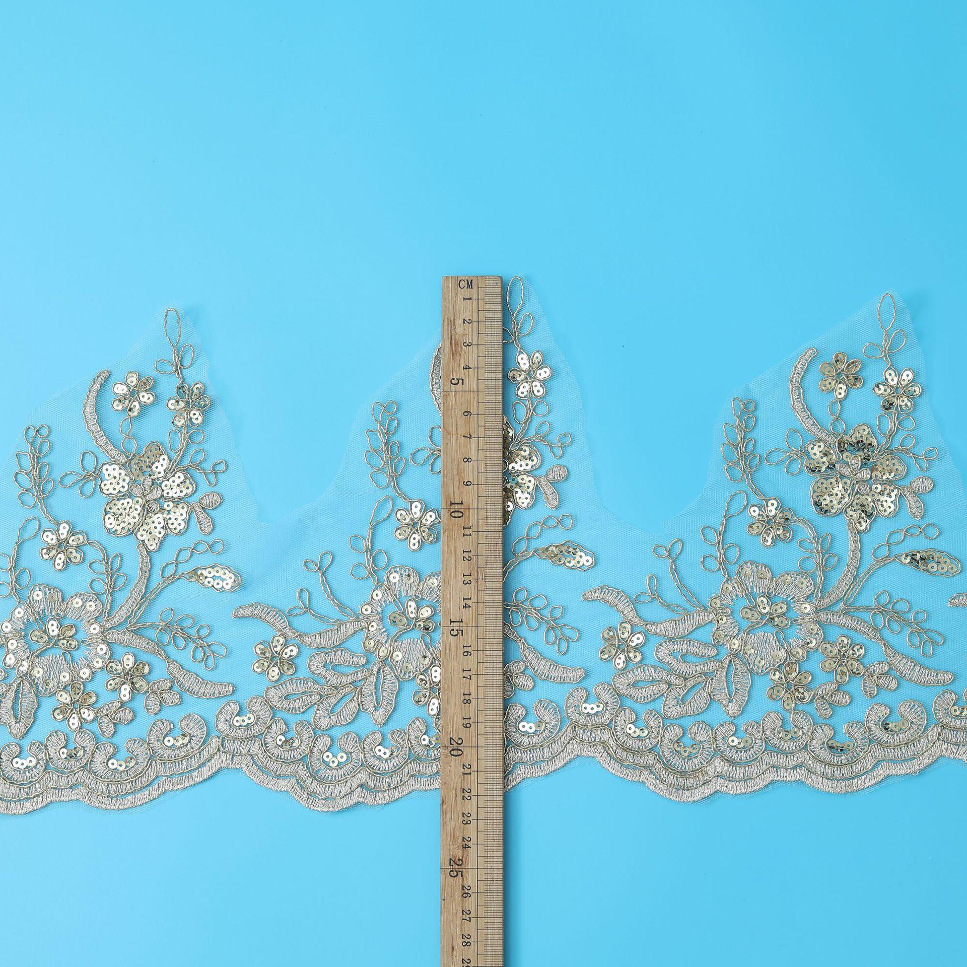 

Детская одежда Golden Car Bone, одежда для выступлений, ханфу, этнический стиль, вышивка, кружево, аксессуары для одежды, 21 см with gold/width 21CM