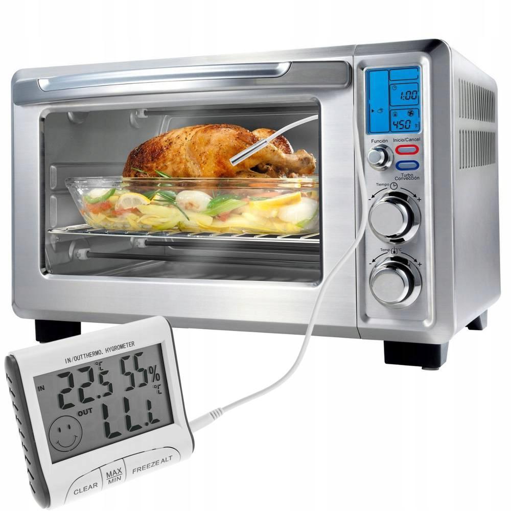 Rosfix Stacja Pogodowa z Higrometrem – Pomiar Temperatury i Wilgotności | Zewnętrzny Czujnik | Wbudowany Magnes i Wyświetlacz LCD