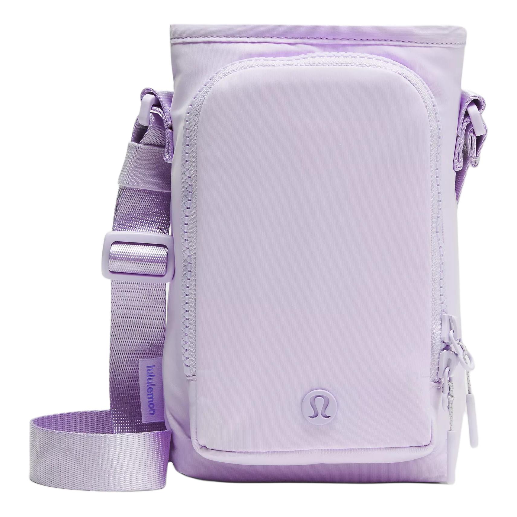 Lululemon Water Bottle 2L With Front Pocket Adjustable Shoulder Strap Recycled Nylon Crossbody Bag Women bags Lavender-Frost LU9BO7S-0641 Lavender Frost