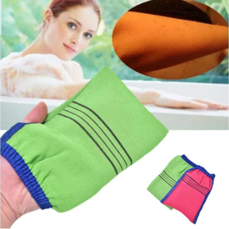 1 Pack Double Sided Korean Exfoliating Shower Towel Body Scrub Bath Towel for Adults Rough Textured Bath Towel Random Color
