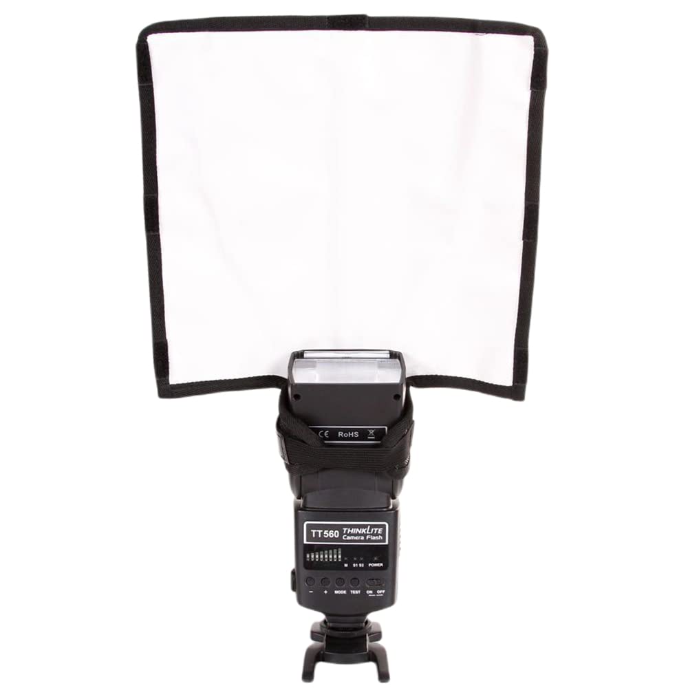Roke Strobe Flexible Reflector Camera Flash Diffuser for Canon and Nikon Clip-on JM-113