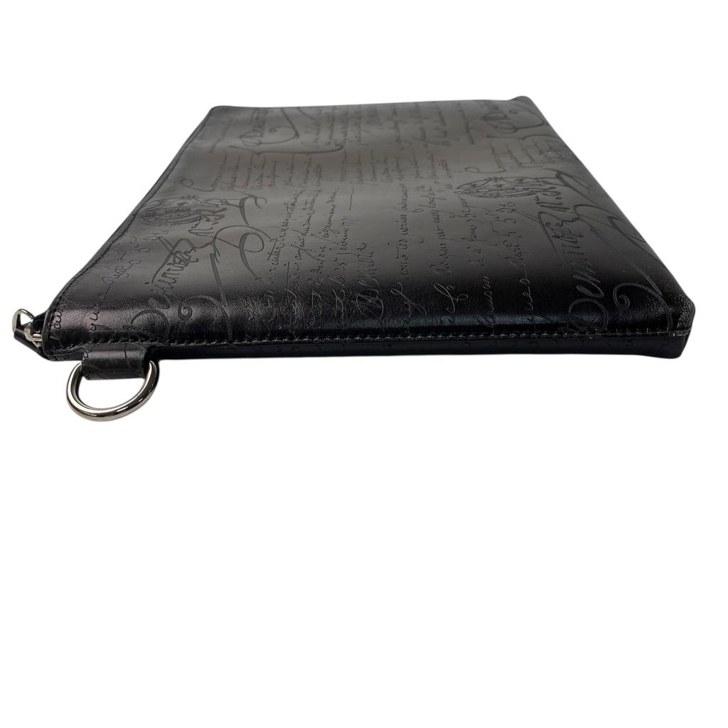 Used BerlutiClutch Bag Dark Brown Leather Mens