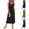 Women's Color Sleeveless Slim Fit Fashionable Long Dress