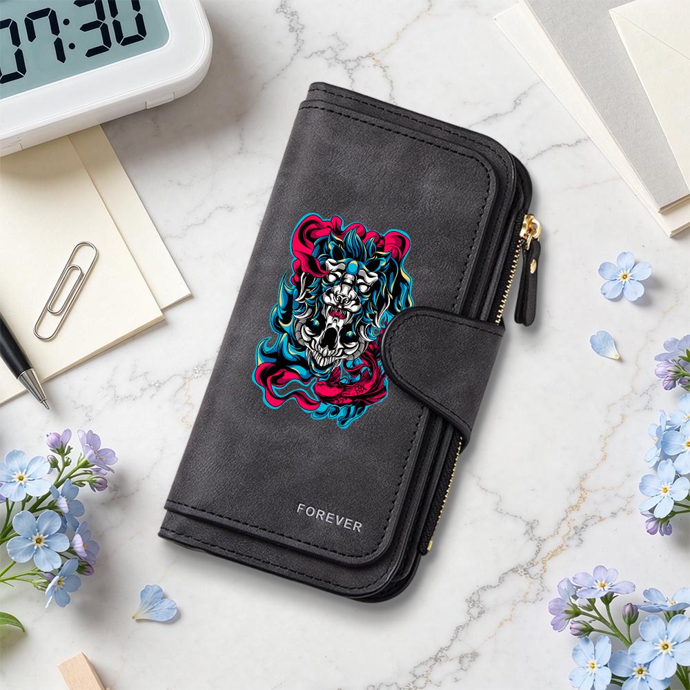Stylish Pattern Long Wallet Forever Printed Purse Portable Daily Use Card Holder Fashion Casual Zipper Purse