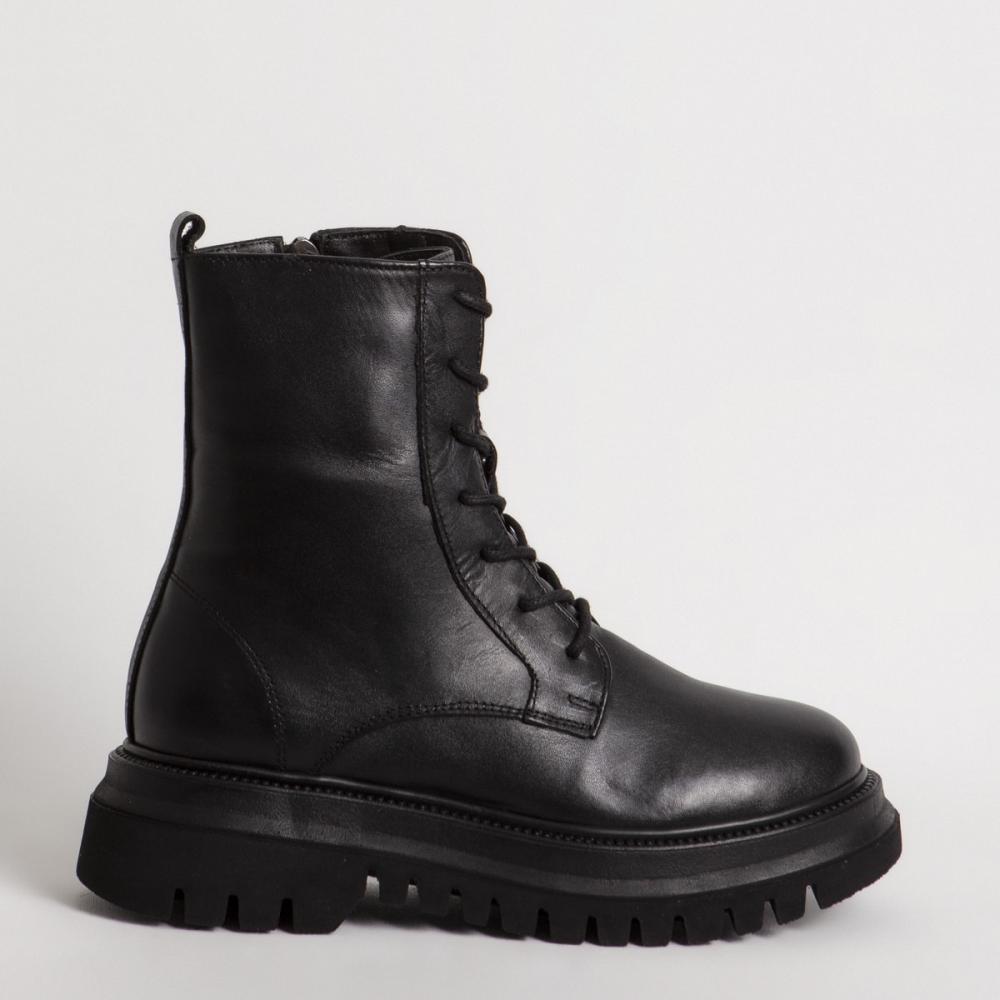 

Модные женские черные ботинки и ботильоны из натуральной кожи