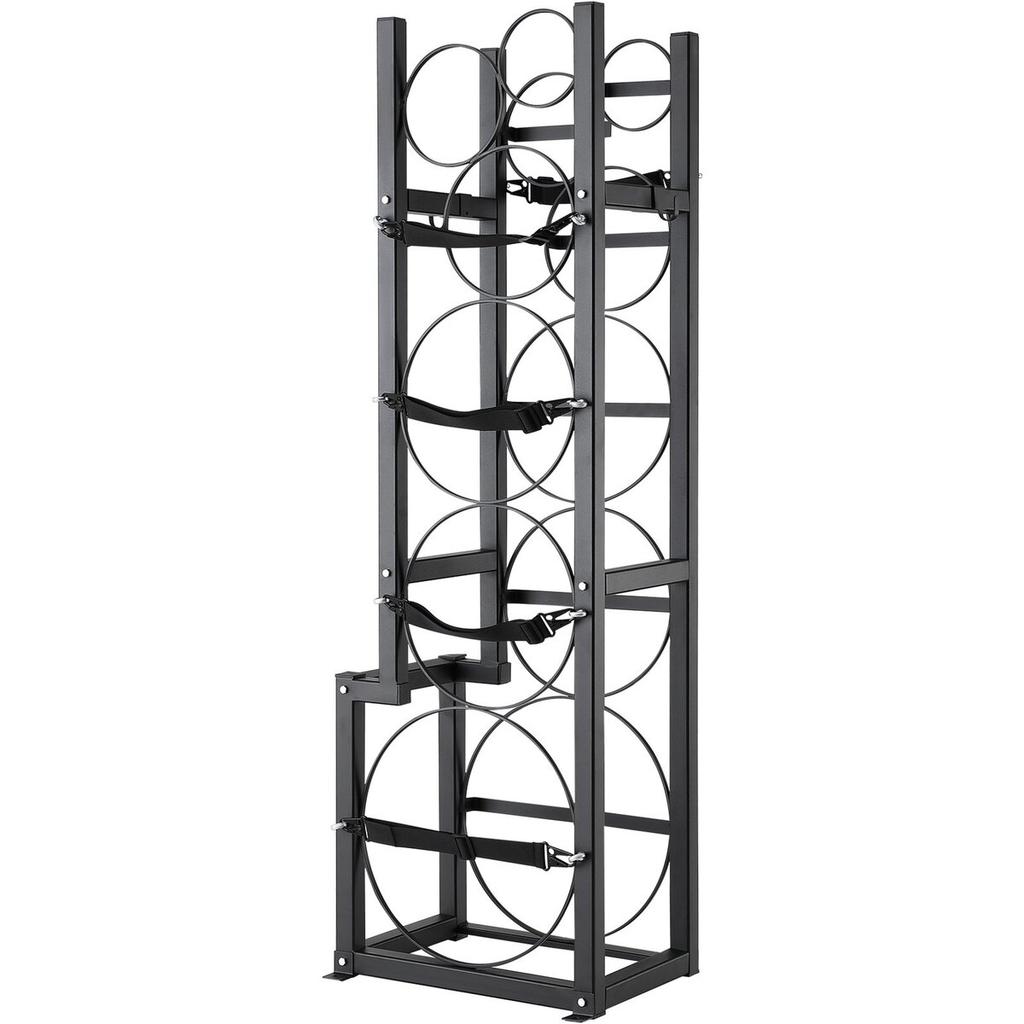 Refrigerant Tank Rack, with 1 x 50lb, 2 x 30lb and Other 3 Small Bottle Tanks, Cylinder Tank Rack 15.55x12.99x49.8 in, Refrigerant Cylinder Rack and