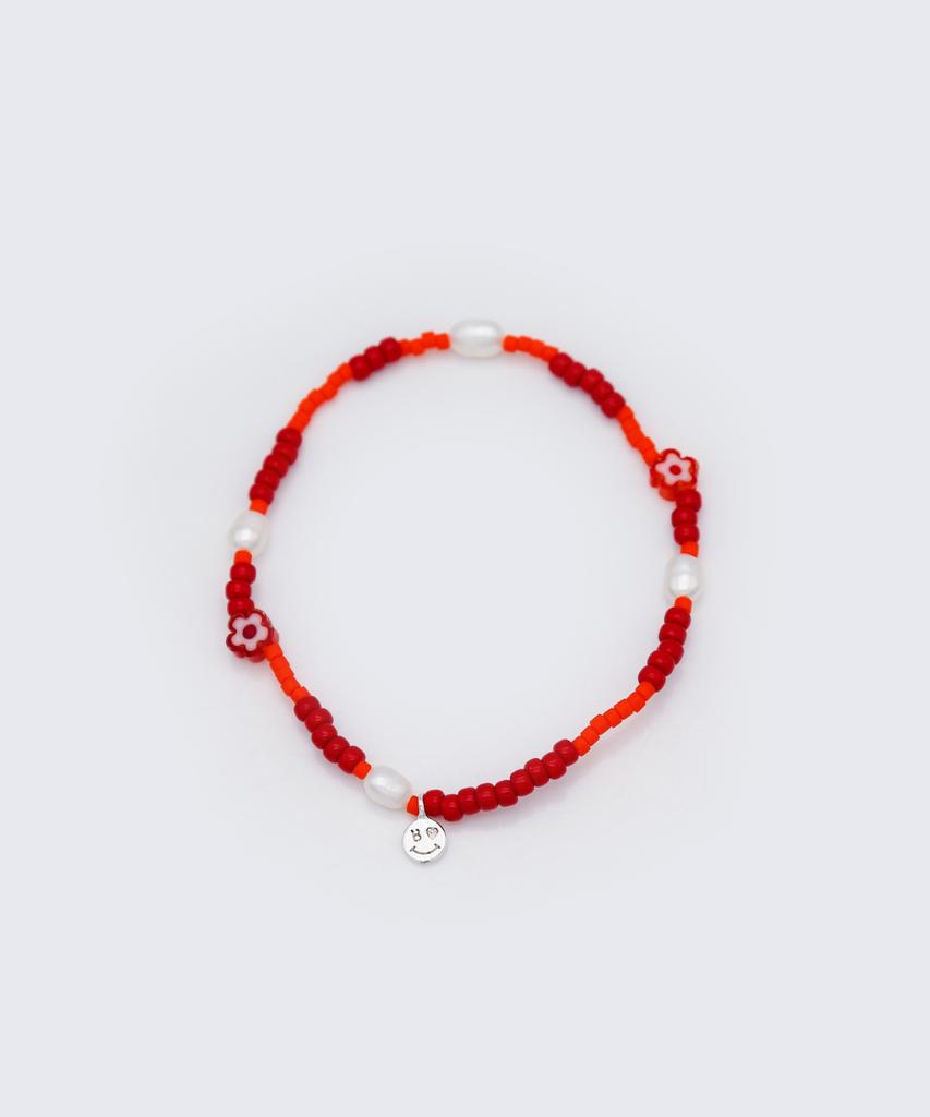 Bonbeau Water Pearl Flower Charm Beads Bracelet Freshwater Pearl Mini Smile Flower Charm Beads Bracelet