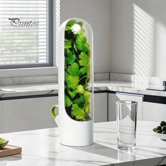 Plant Stem Hydrator Herb Saver for Refrigerator, Pods Cilantro Containers Refrigerator Side Door Storage Fresh Keeper Parsley Asparagus Kitchen
