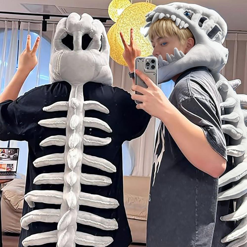 high qualityAdult Realistic Dinosaur Costume Full Body Jurassic Role Play Suit with Spine Headpiece, Sharp Teeth & Expressive Eyes - Soft