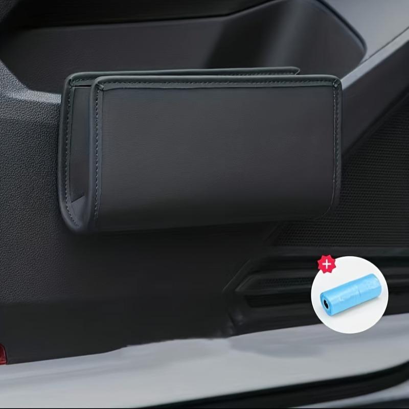 1pc Car Trash Bin, Side Door Storage Box, Seat Back Hanging Storage Box, Multi-functional Folding Storage Box