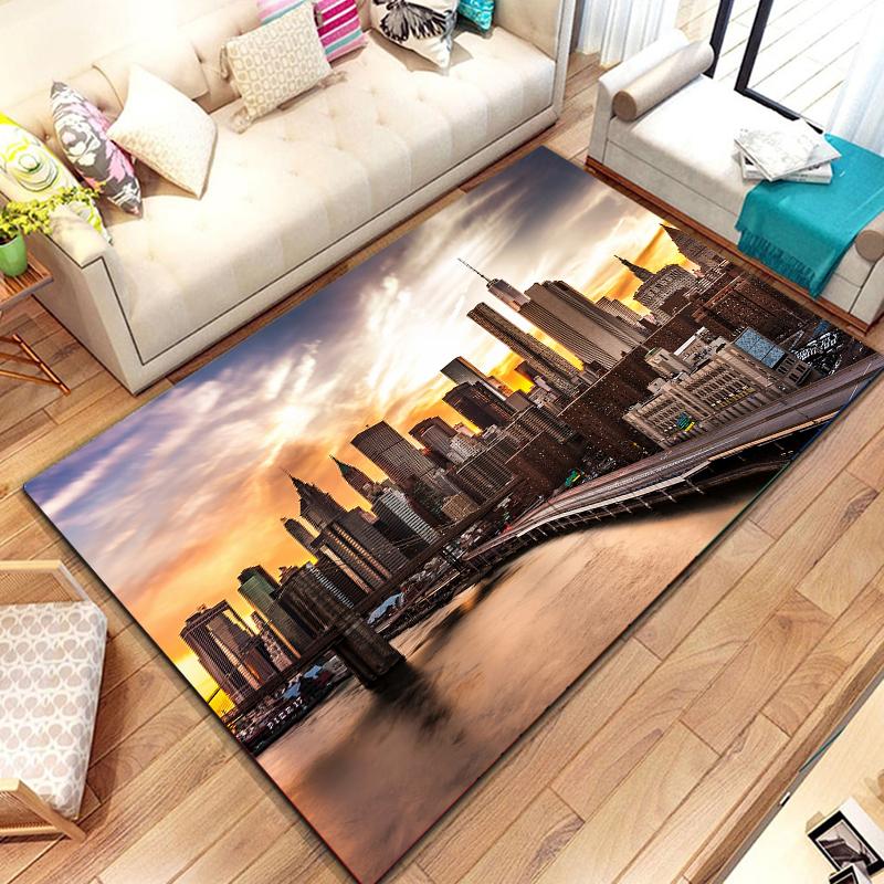New York City Street View Carpet for Kitchen Bathroom Non-Slip Mat Balcony Child Kids Bedroom Living Room Decor Floor Area Mats