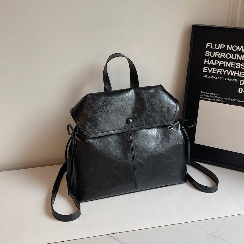 Backpack 2025 New Fashion Lazy Wind Large Capacity Commuter Handbag Soft Leather High-end College Student School Bag