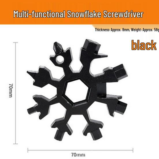 Multi-functional 18-in-1 Stainless Steel Snowflake Hex Wrench and Screwdriver Tool