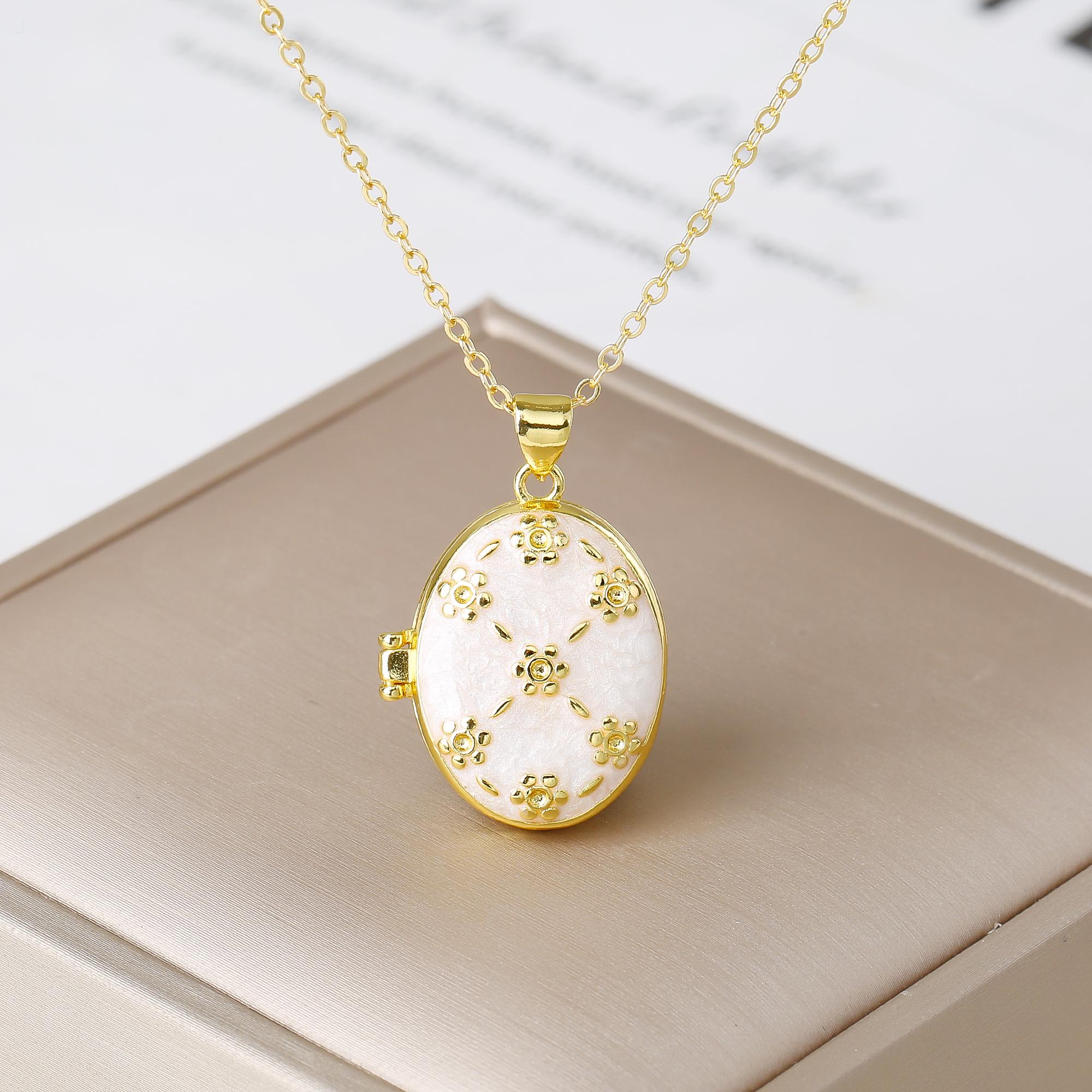New Arrival Openable Photo Box Metal Enamel Art Pendant Necklace Charming for Men s Women s Party Birthday Zircon Choker Gift