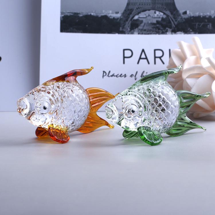 Creative Crystal Goldfish Desk Ornament - Elegant Gift for Office or Home Decor