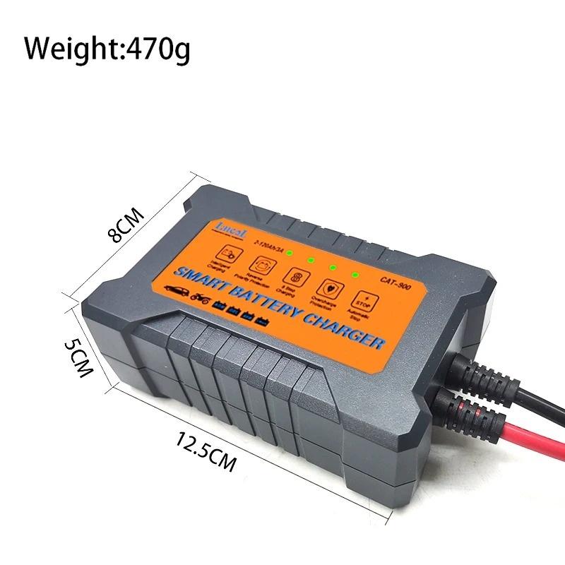 LANCOL CAT900 Tragbares Autobatterieladegerät 12V 3A Vollautomatisches Intelligentes Autobatterieladegerät Reparatur Wartungsgerät Nass Trocken Blei-Säure