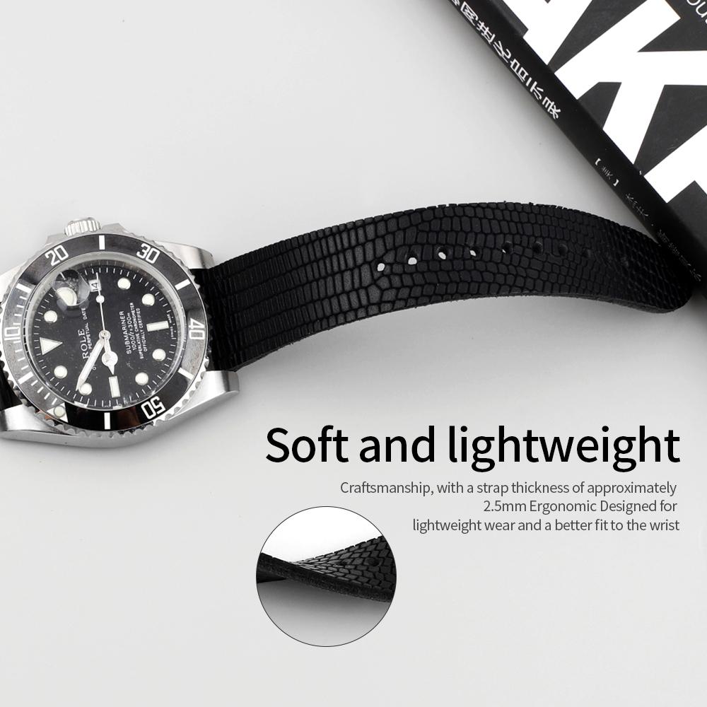 Lizard Pattern Genuine Leather Watch Band 18mm 19mm 20mm 22mm Replacement Bracelet Watch Strap for Men Women Watches Accessories