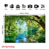 One 2D Flat-print Background Cloth  Depicting a Serene Lake Scene  Made of Polyester Fabric. Suitable for Home and Garden Use.