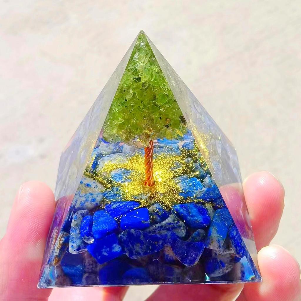 Crystal Stone Pyramid Resin Decor: Home, Office, Car Ornaments