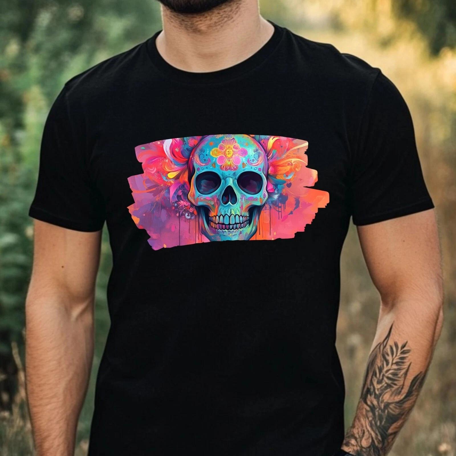 T-Shirt Herren Schädel Portrait Motiv Baumwolle Größe XS bis 5XL XXXXL