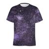 Color Galaxy Space Pattern T-Shirt Crew Neck Short Sleeve 3D Printed Cosmic Star Top