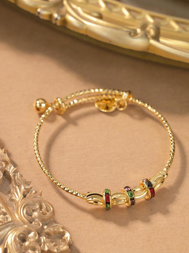 Cross-border Children's Fashion: Gold Pull-string Beaded Bracelet for Baby - Stylish Gift & Accessory